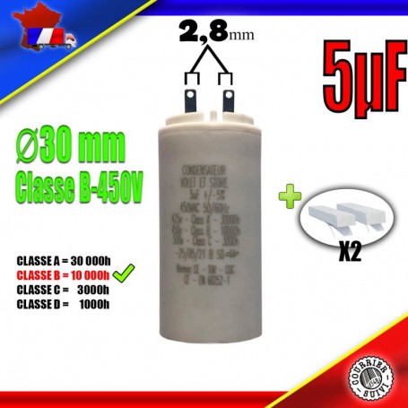 Condensateur de démarrage de 5μF (5uF) pour moteur volet roulant - store de marque CAME