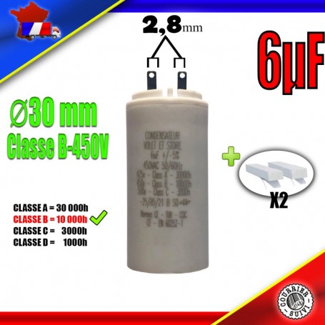 Condensateur Permanent de 6μF (6uF) Moteur Volet roulant - Store de marque DEPRAT