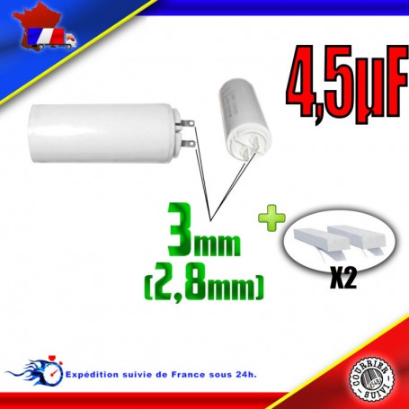 Condensateur de démarrage de 4,5μF (4,5uF) pour moteur volet roulant - store de marque SOMFY