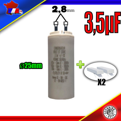 Condensateur de démarrage de 3,5μF (3,5uF) pour moteur volet roulant - store de marque BECKER