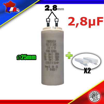 Condensateur de démarrage de 2,8μF (2,8uF) pour moteur volet roulant - store de marque SIMU