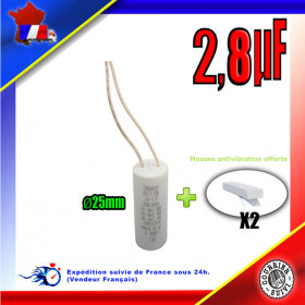 Condensateur de démarrage de 2,8μF (2,8uF) à fils