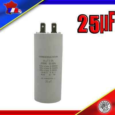 Condensateur de démarrage de 25μF (25uF) pour moteur de marque WHIRLPOOL