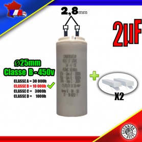 Condensateur de démarrage de 2μF (2uF) pour moteur volet roulant - store de marque DEPRAT