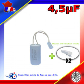 Condensateur permanent de 4,5μF (4,5uF) fils connecteur pour moteur volet roulant - store de marque NICE
