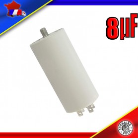 Condensateur de démarrage de 8μF (8uF) pour moteur de marque WHITEGESTINGHOUSE