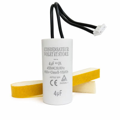 Condensateur volet roulant 4μF moteur Bubendorff à fils à connecteur type A