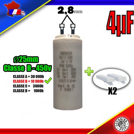 Condensateur Permanent de 4μF (4uF) Moteur Volet roulant - Store de marque CAME